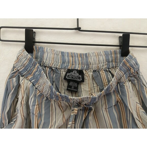 Angie Boho Style Jogger Vertical striped Tassled Drawstring Pants Womens Sz S - Picture 6 of 9